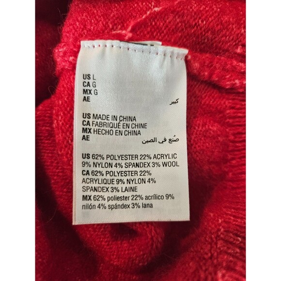 $59 Inc Concepts Womens Red Embellished Cold-Shoulder Wool Sweater Size L - Picture 7 of 9